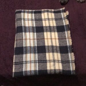 Blue & Cream Plaid Infinity Scarf